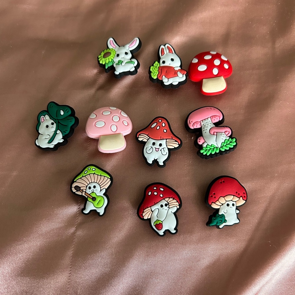 Cute Mushroom Croc Charms